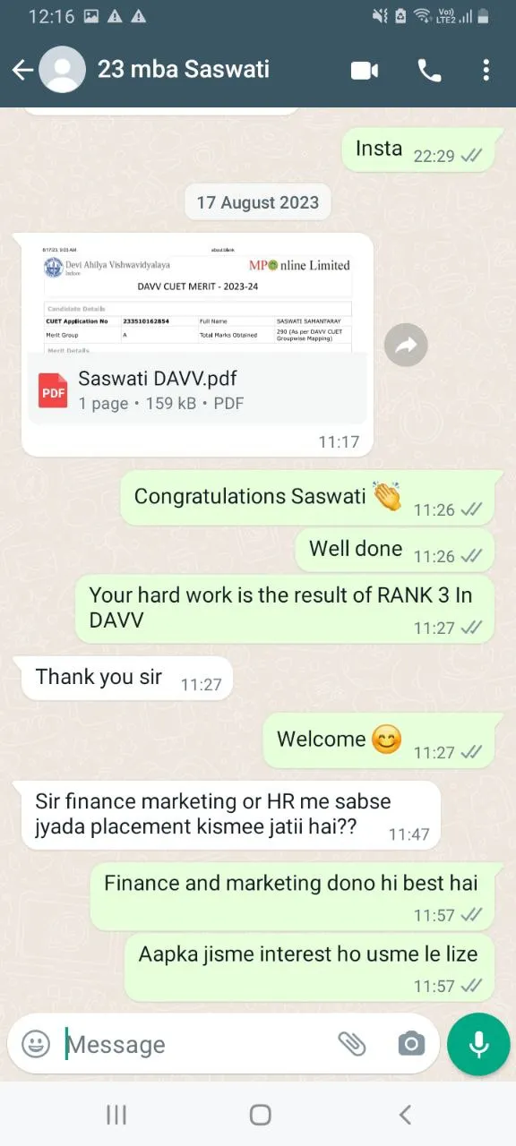 Student Testimonial