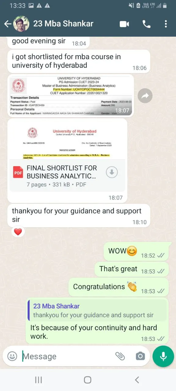 Student Testimonial